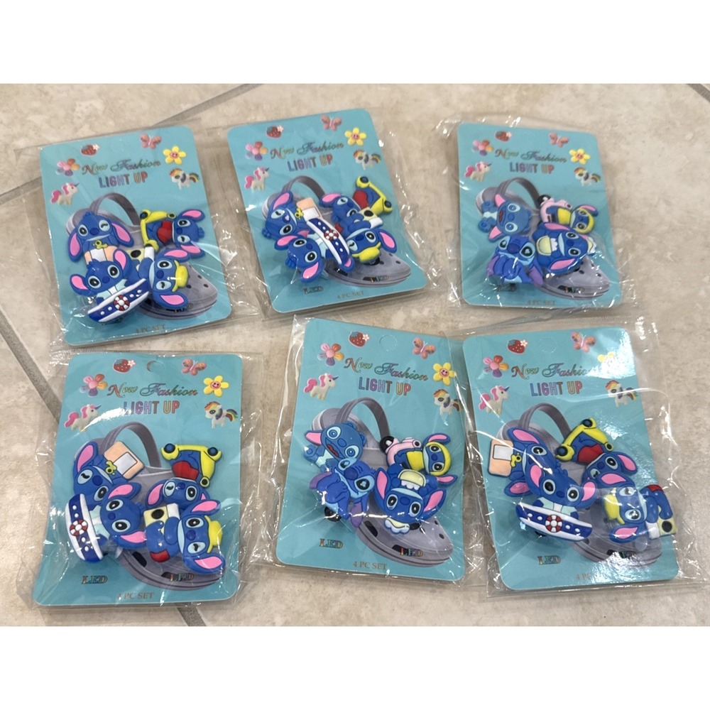 NEW‎ Lot 6 Lilo and Stitch 4 Shoe Charms Compatible w/Crocs Fashion Gifts Holida